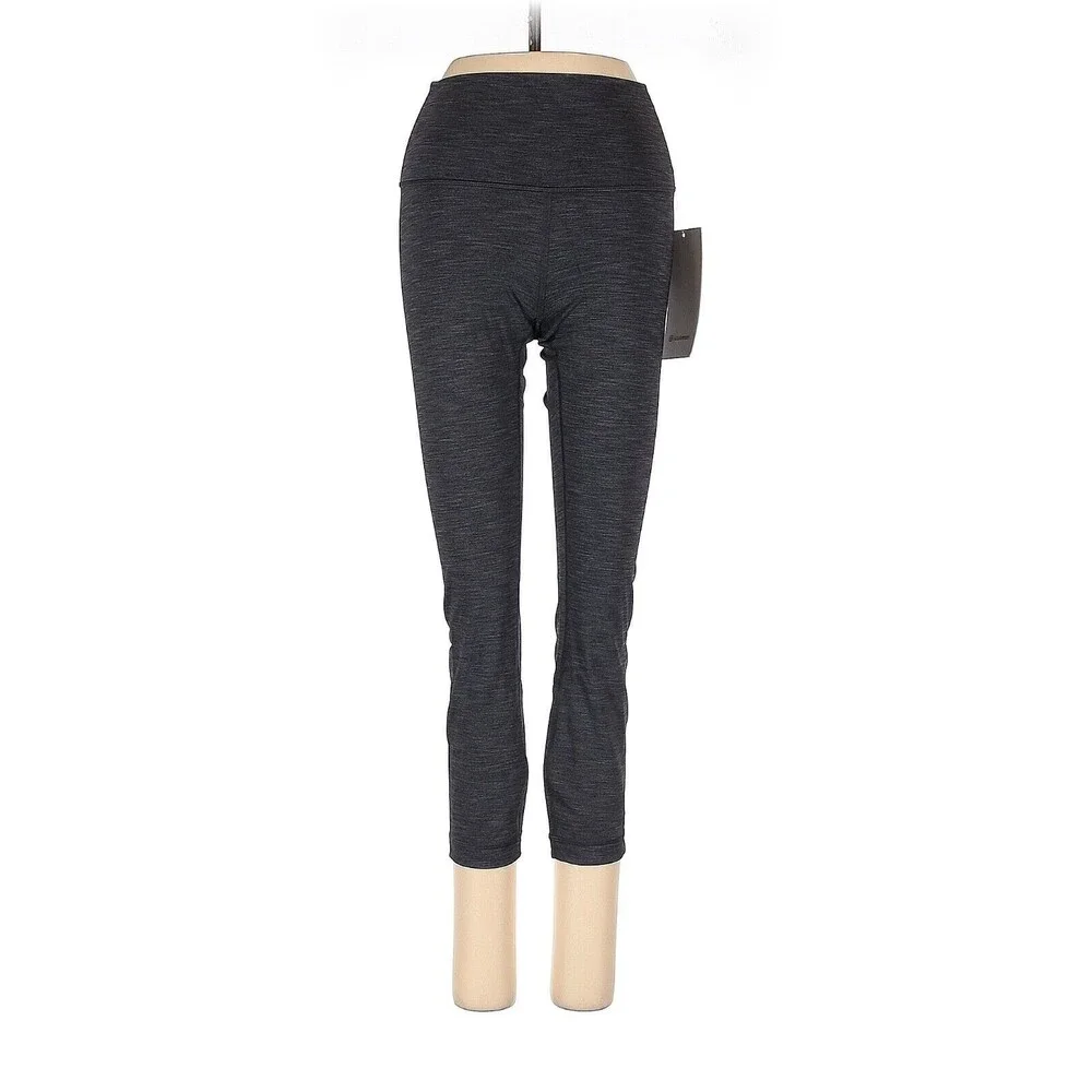 LULULEMON ATHLETICA Heathered Black Wunder Under HR Crop 23